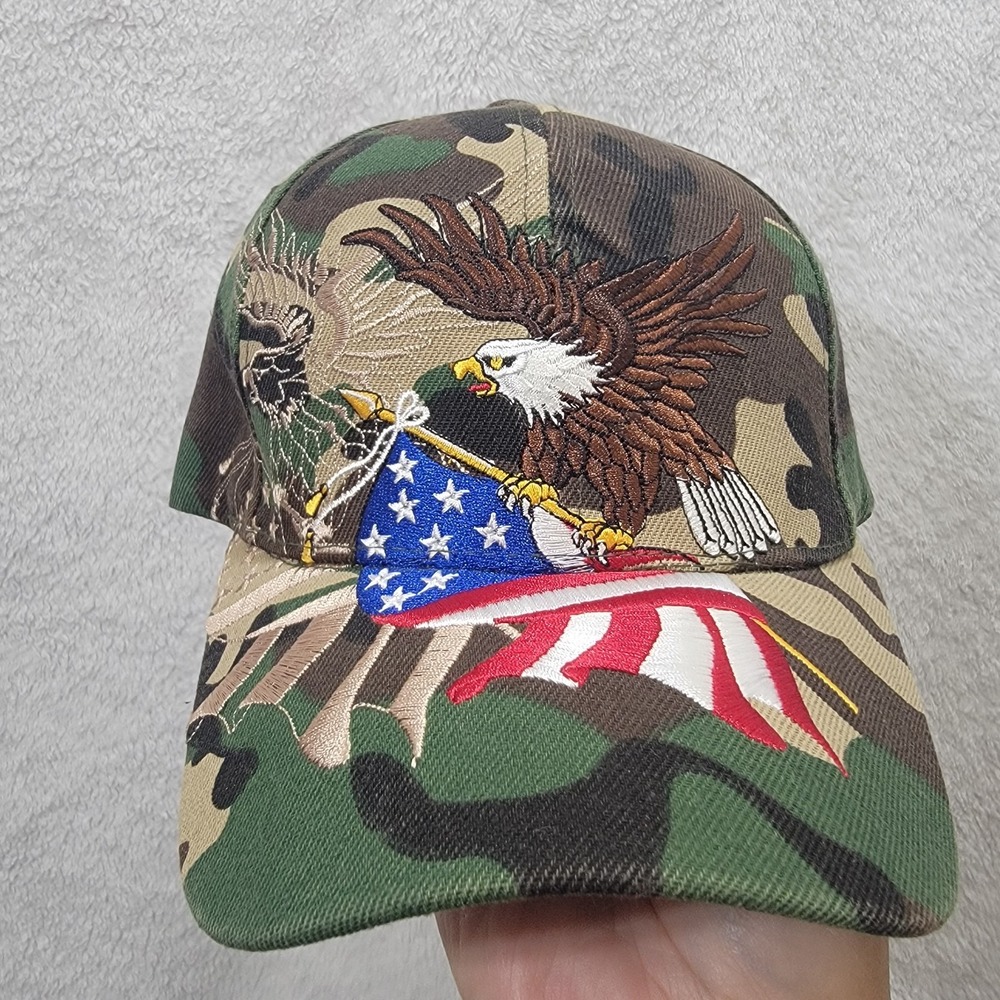 NEW! Patriotic USA‎ American Eagle Flag Embroidered Baseball Cap Hat Camo